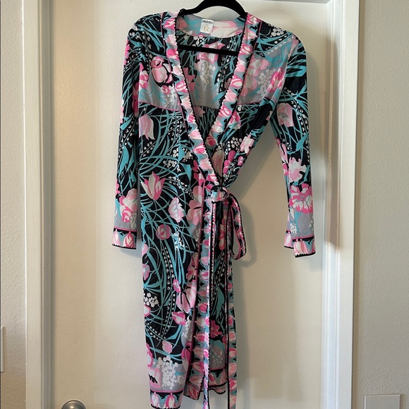 Emilio Pucci Multicolor Floral Robe - Picture 1 of 5